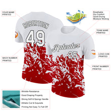 Laden Sie das Bild in den Galerie-Viewer, Custom White Red-Black Poland Abstract Fragment Pattern Performance T-Shirt