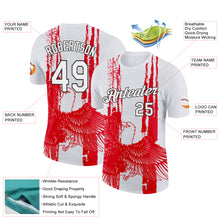 Laden Sie das Bild in den Galerie-Viewer, Custom White Red Gray-Black Tunisia Eagle Performance T-Shirt