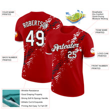 Load image into Gallery viewer, Custom Red White-Black Canada Abstract Fragment Pattern Performance T-Shirt