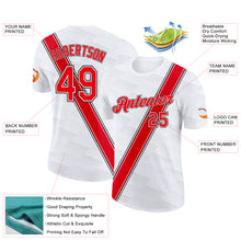 Laden Sie das Bild in den Galerie-Viewer, Custom White Fire Red-Black Canada Line Performance T-Shirt