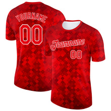 Загрузить изображение в средство просмотра галереи, Custom Red Fire Red-White Canada Plaid Performance T-Shirt