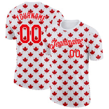 Laden Sie das Bild in den Galerie-Viewer, Custom White Fire Red Canada Maple Leaf Plaid Performance T-Shirt