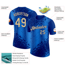 Load image into Gallery viewer, Custom Blue Vegas Gold-Royal Italy Line Splash Performance T-Shirt