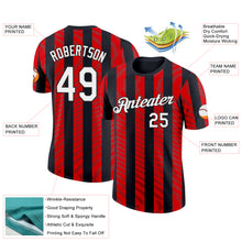 Load image into Gallery viewer, Custom Black White-Red Italy Stripe Performance T-Shirt