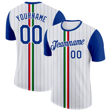 Загрузить изображение в средство просмотра галереи, Custom White Royal Red-Green Italy Stripe Performance T-Shirt