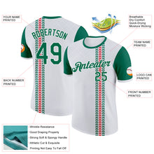 Загрузить изображение в средство просмотра галереи, Custom White Kelly Green-Red Italy Abstract Pattern Performance T-Shirt