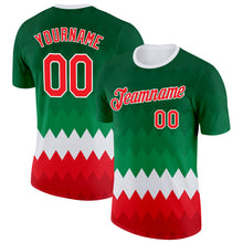 Charger l'image dans la galerie, Custom Green Red-White Italy Geometric Shape Performance T-Shirt