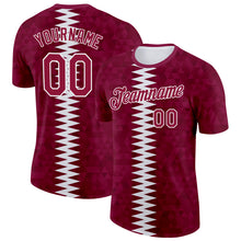 Загрузить изображение в средство просмотра галереи, Custom Red White Qatar Geometric Shape Performance T-Shirt