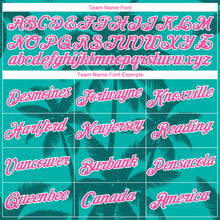 Загрузить изображение в средство просмотра галереи, Custom Aqua Pink Teal-White Tropical Hawaii Palm Trees Performance T-Shirt