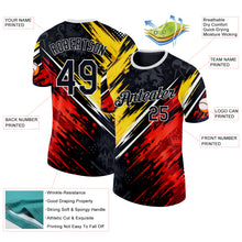 Load image into Gallery viewer, Custom Black Red White-Yellow Belgium Splash Performance T-Shirt