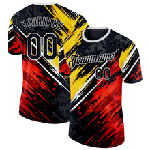 Load image into Gallery viewer, Custom Black Red White-Yellow Belgium Splash Performance T-Shirt