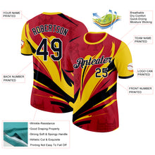 Load image into Gallery viewer, Custom Red Black Yellow-White Belgium Performance T-Shirt