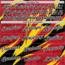 Load image into Gallery viewer, Custom Red Black Yellow-White Belgium Performance T-Shirt