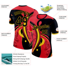 Load image into Gallery viewer, Custom Red Black-Yellow Belgium Abstract Performance T-Shirt