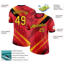 Load image into Gallery viewer, Custom Red Yellow-Black Belgium Polka Dot Performance T-Shirt