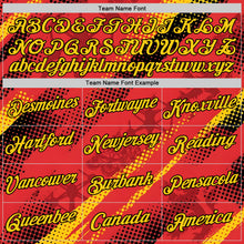 Load image into Gallery viewer, Custom Red Yellow-Black Belgium Polka Dot Performance T-Shirt