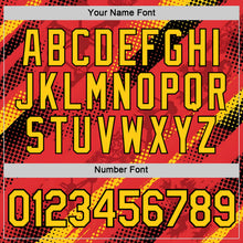 Load image into Gallery viewer, Custom Red Yellow-Black Belgium Polka Dot Performance T-Shirt