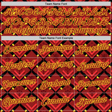 Загрузить изображение в средство просмотра галереи, Custom Red Black-Yellow Belgium Geometric Performance T-Shirt