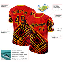 Load image into Gallery viewer, Custom Red Black-Yellow Belgium Geometric Performance T-Shirt