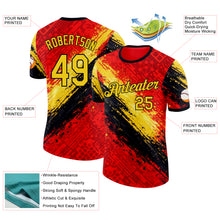 Load image into Gallery viewer, Custom Red Yellow-Black Belgium Splash Performance T-Shirt