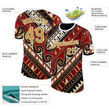Charger l'image dans la galerie, Custom Red Old Gold White-Black Egypt Performance T-Shirt