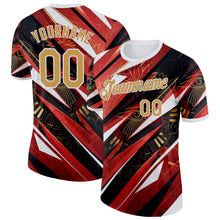 Загрузить изображение в средство просмотра галереи, Custom White Old Gold Red-Black Egypt Eye of Horus Performance T-Shirt
