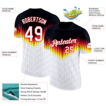 Load image into Gallery viewer, Custom Black White Fire Red Yellow-Gray Germany Zigzag Performance T-Shirt