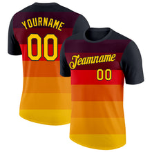 Load image into Gallery viewer, Custom Black Yellow-Red Germany Gradient Stripe Performance T-Shirt