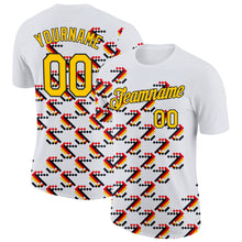 Load image into Gallery viewer, Custom White Yellow Red-Black Germany Geometric Performance T-Shirt