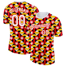Load image into Gallery viewer, Custom White Fire Red Yellow-Black Germany Abstract Geometric Performance T-Shirt