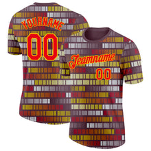 Charger l'image dans la galerie, Custom Brown Fire Red-Yellow Germany Geometric Performance T-Shirt
