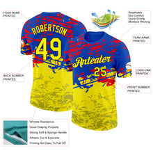 Загрузить изображение в средство просмотра галереи, Custom Blue Light Yellow Red-Black Ecuador Splash Performance T-Shirt