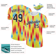 Загрузить изображение в средство просмотра галереи, Custom Yellow Black Red Blue-White Ecuador Stripe Performance T-Shirt