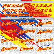 Load image into Gallery viewer, Custom White Fire Red Light Yellow Blue-Gray Ecuador Splash Geometric Performance T-Shirt