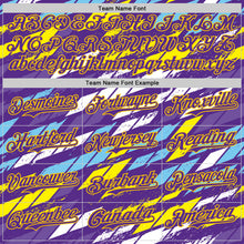 Load image into Gallery viewer, Custom Purple Yellow-Blue 3D Pattern Design Car Racing Formula Auto Motorsport Authentic Baseball Jersey