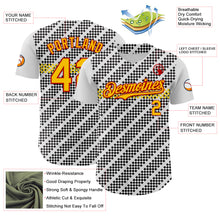 Загрузить изображение в средство просмотра галереи, Custom White Yellow Red-Black 3D Pattern Design Car Racing Formula Auto Motorsport Authentic Baseball Jersey