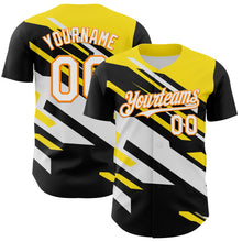 Загрузить изображение в средство просмотра галереи, Custom Black White Bay Orange-Yellow 3D Pattern Design Car Racing Formula Auto Motorsport Authentic Baseball Jersey