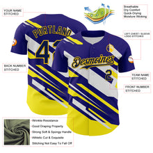 Load image into Gallery viewer, Custom Purple Navy Yellow-White 3D Pattern Design Car Racing Formula Auto Motorsport Authentic Baseball Jersey