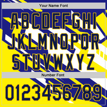 Load image into Gallery viewer, Custom Purple Navy Yellow-White 3D Pattern Design Car Racing Formula Auto Motorsport Authentic Baseball Jersey