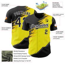 Загрузить изображение в средство просмотра галереи, Custom Black White-Yellow 3D Pattern Design Car Racing Formula Auto Motorsport Authentic Baseball Jersey
