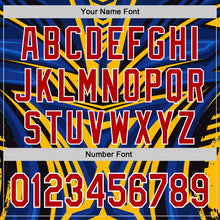 Load image into Gallery viewer, Custom Gold Red White Blue-Black 3D Pattern Design Car Racing Formula Auto Motorsport Authentic Baseball Jersey