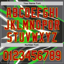 Laden Sie das Bild in den Galerie-Viewer, Custom Steel Gray Red Yellow Green-White 3D Pattern Design Car Racing Formula Auto Motorsport Authentic Baseball Jersey