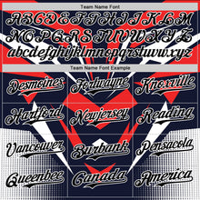 Загрузить изображение в средство просмотра галереи, Custom Navy Black White-Red 3D Pattern Design Car Racing Formula Auto Motorsport Authentic Baseball Jersey
