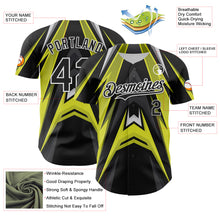 Загрузить изображение в средство просмотра галереи, Custom Black White Green-Gray 3D Pattern Design Car Racing Formula Auto Motorsport Authentic Baseball Jersey