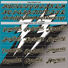 Charger l'image dans la galerie, Custom Teal Black Cream White-Gray 3D Pattern Design Car Racing Formula Auto Motorsport Authentic Baseball Jersey