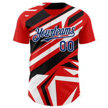Laden Sie das Bild in den Galerie-Viewer, Custom Red USA Navy Blue White-Black 3D Pattern Design Car Racing Formula Auto Motorsport Authentic Baseball Jersey