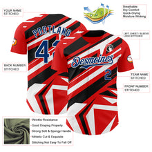 Laden Sie das Bild in den Galerie-Viewer, Custom Red USA Navy Blue White-Black 3D Pattern Design Car Racing Formula Auto Motorsport Authentic Baseball Jersey