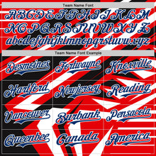 Laden Sie das Bild in den Galerie-Viewer, Custom Red USA Navy Blue White-Black 3D Pattern Design Car Racing Formula Auto Motorsport Authentic Baseball Jersey