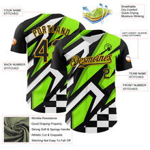 Load image into Gallery viewer, Custom Black Gold Green-White 3D Pattern Design Car Racing Formula Auto Motorsport Authentic Baseball Jersey