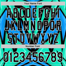 Load image into Gallery viewer, Custom Black White Aqua-Purple 3D Pattern Design Car Racing Formula Auto Motorsport Authentic Baseball Jersey